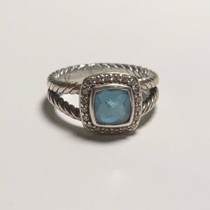 David Yurman Blue Topaz Petite Albion Ring